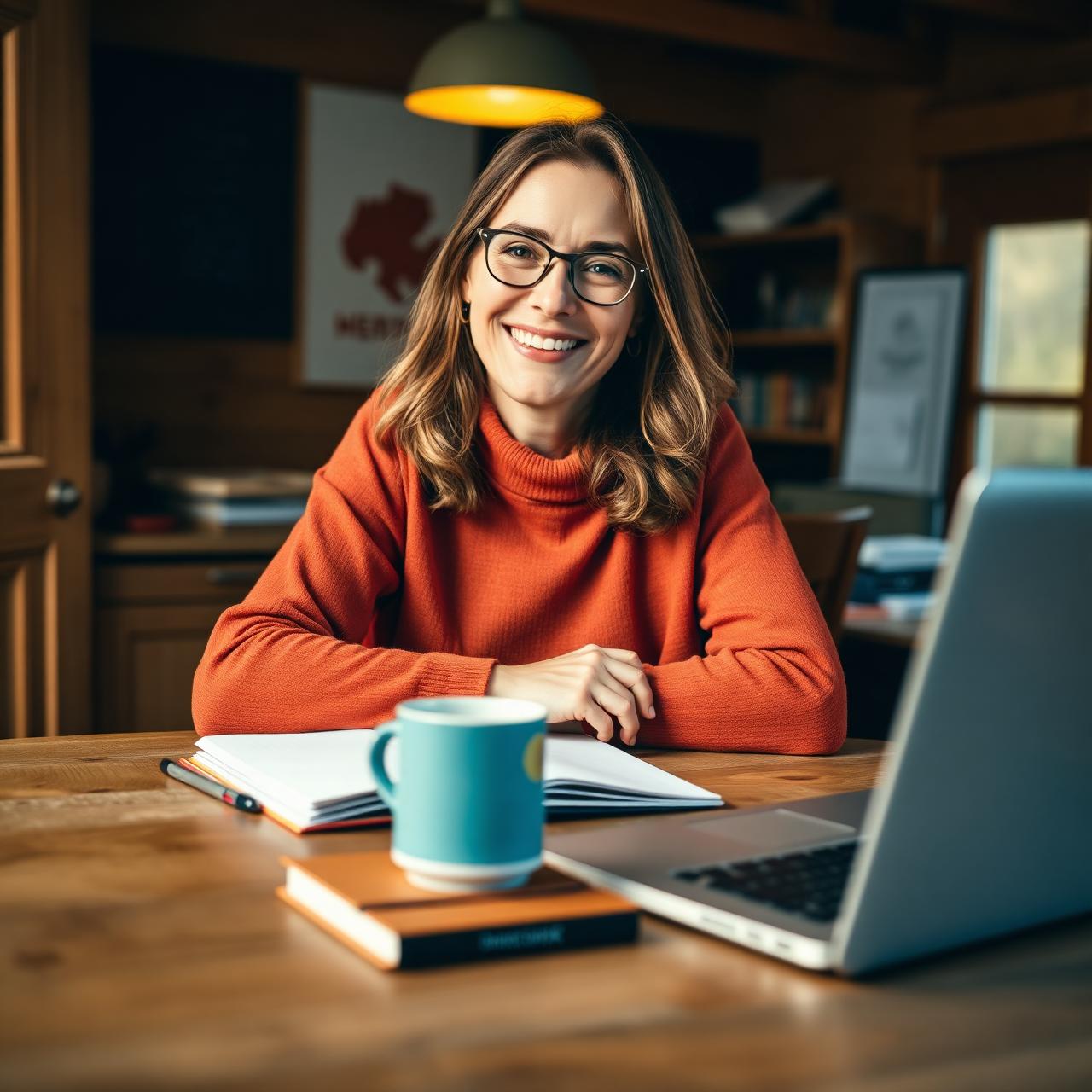 German teacher hosting a live online lesson